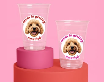 Maman va se marier Tasses personnalisées Visage d'animal de compagnie Chien Cadeaux d'enterrement de vie de jeune fille ou de jeune garçon Chat Bach Boissons personnalisées pour la mariée Décorations de fête pour la mariée drôles