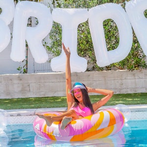 Palloncino Jumbo Bride da 40 pollici, decorazioni per feste di addio al nubilato, grande cabina fotografica per sposa bianca e argento, decorazione per sposa da rodeo per l'ultima discoteca di fidanzati.