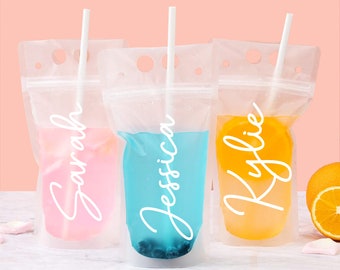 Bolsas de bebidas personalizadas para adultos, bolsas de bebidas para cumpleaños, bebidas de piscina, regalos para despedidas de soltera, bolsas de bebidas personalizadas con nombre de novia