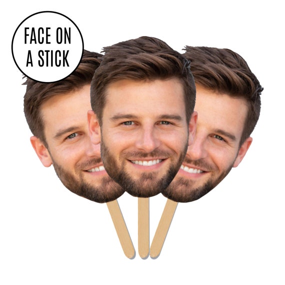 Face on A Stick Big Head Cutouts Big Head Face Fan Bachelorette