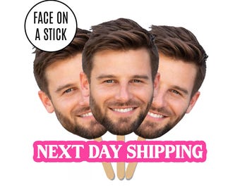 Face on A Stick Big Head Cutouts Big Head Graduation Birthday Sports Game Decorations Runner Cheer Funny Bach Fat Head Chicago Marathon