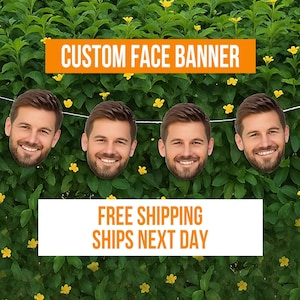 Face Garland Banner Custom Face Party Banner Decorations Funny Face Personalized Bachelorette Bday Birthday Big Heads String Free Shipping
