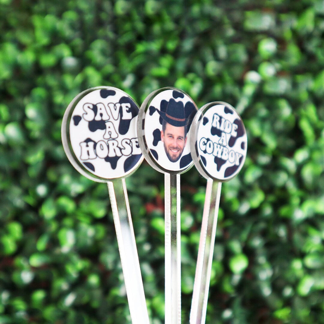 Custom Face Stir Sticks Groom Bachelorette Swizzle Stick Acrylic Cocktail Stirrers Face Party
