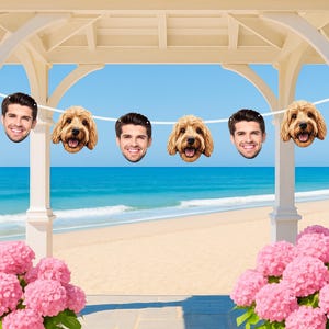 Dog Groom Face Banner Personalized Custom Face Party Decorations Garland Funny Face Bachelorette Bday Funny Decorations Big Heads Decor