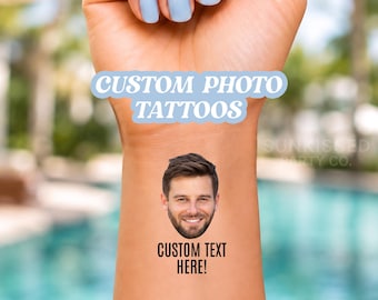 Custom Face Tattoo Temporary Funny Tattoo Birthday Bachelorette Party Tattoos Funny Groom Face Sticker Gift Personalized Favor