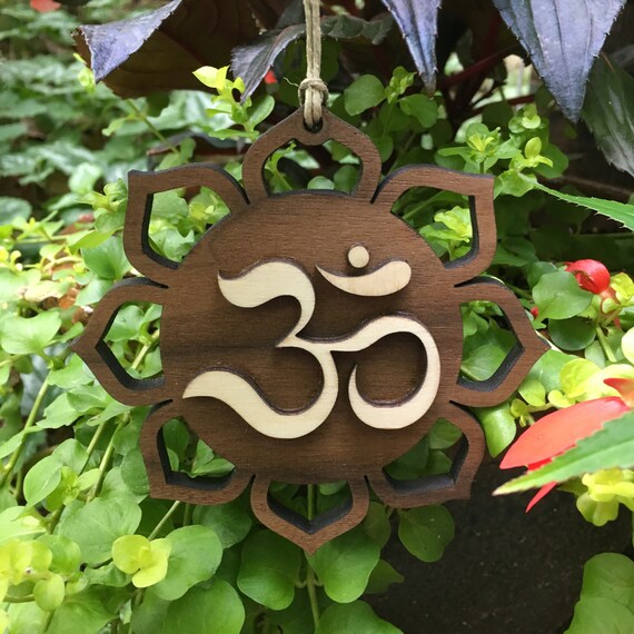 Download Walnut And Birch Om Lotus 3d Layered Wood Ornament Ornaments Accents Home Living Sultraline Id