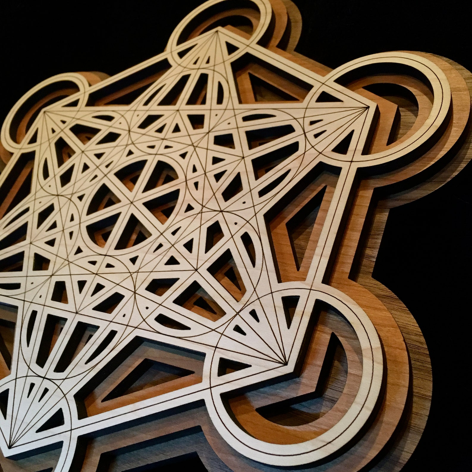 Metatron Merkaba Sacred Geometry 3D layered wood wall art Etsy