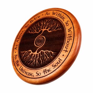 As Above, So Below, Engraved Solid Mahogany Wall Art
