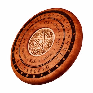 Pendulum Board, Engraved Solid Mahogany with Maple Pentacle Inlay