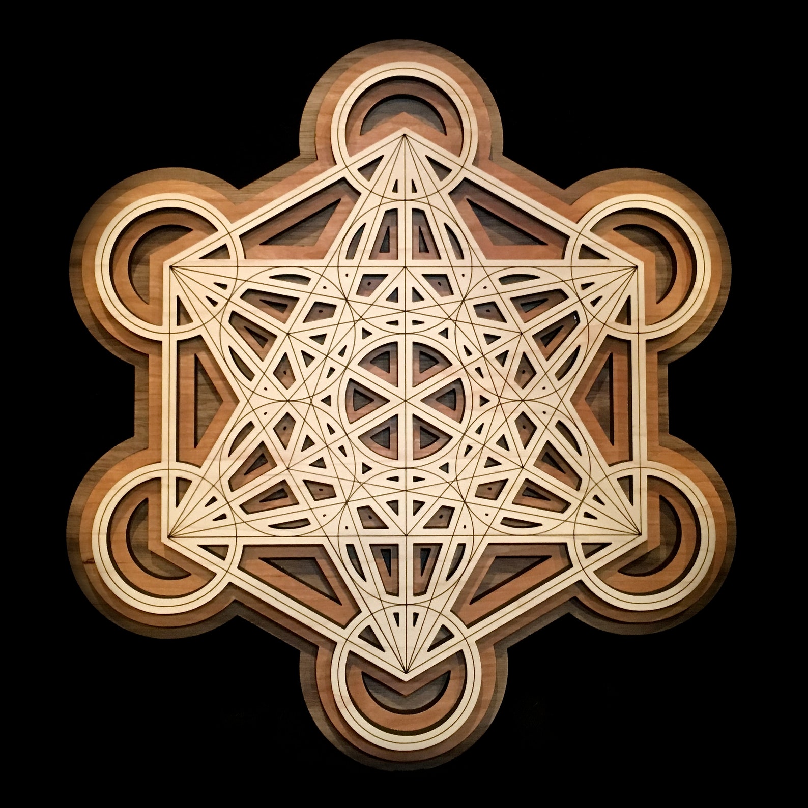 Metatron Merkaba Sacred Geometry 3D layered wood wall art Etsy
