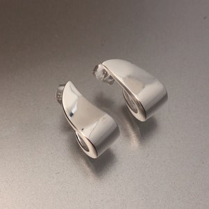 Heavy weight sterling silver Earrings, minimalism silver earring, chunky earrings, unique designer earrings, Scandinavian Design Earrings