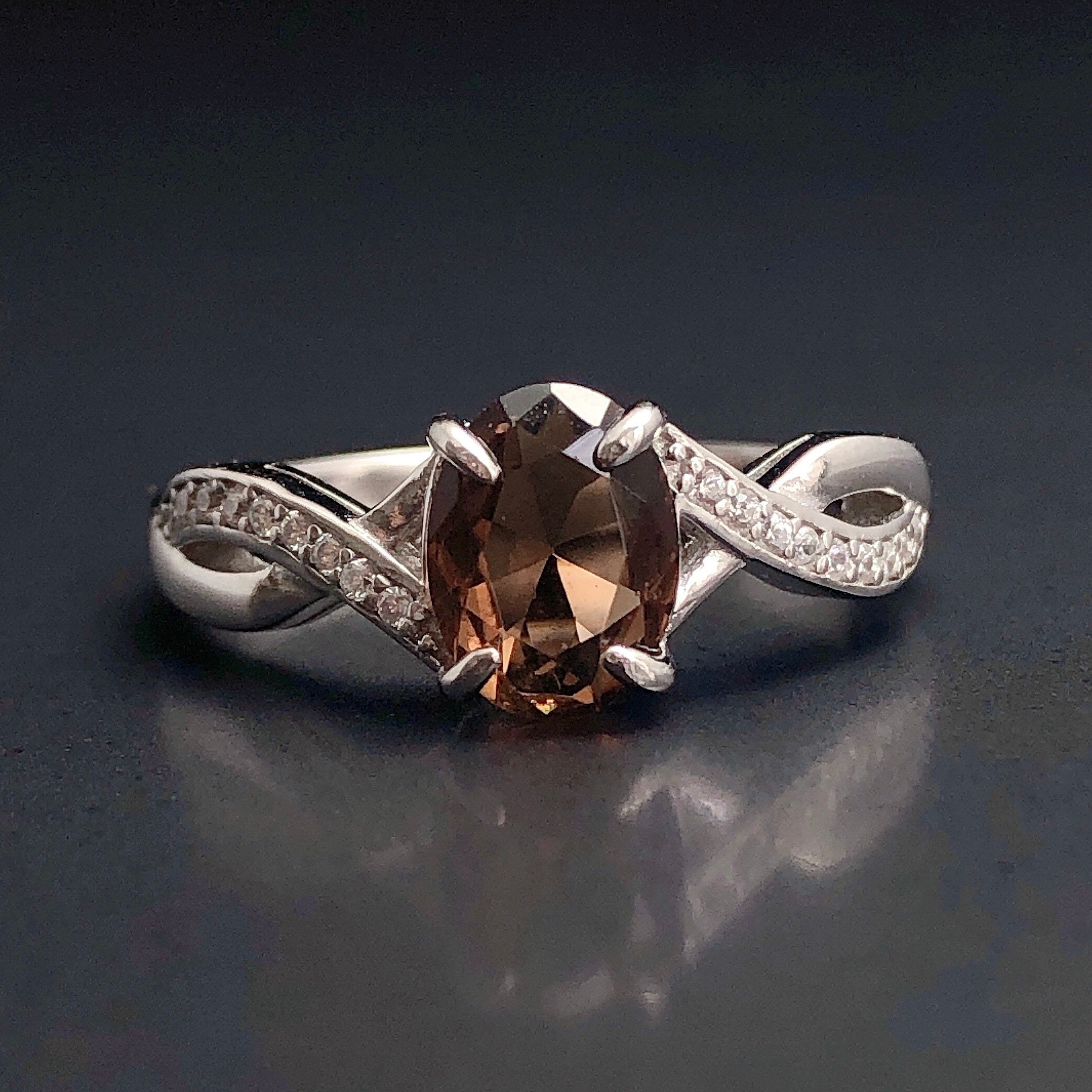 Smoky quartz shop engagement ring