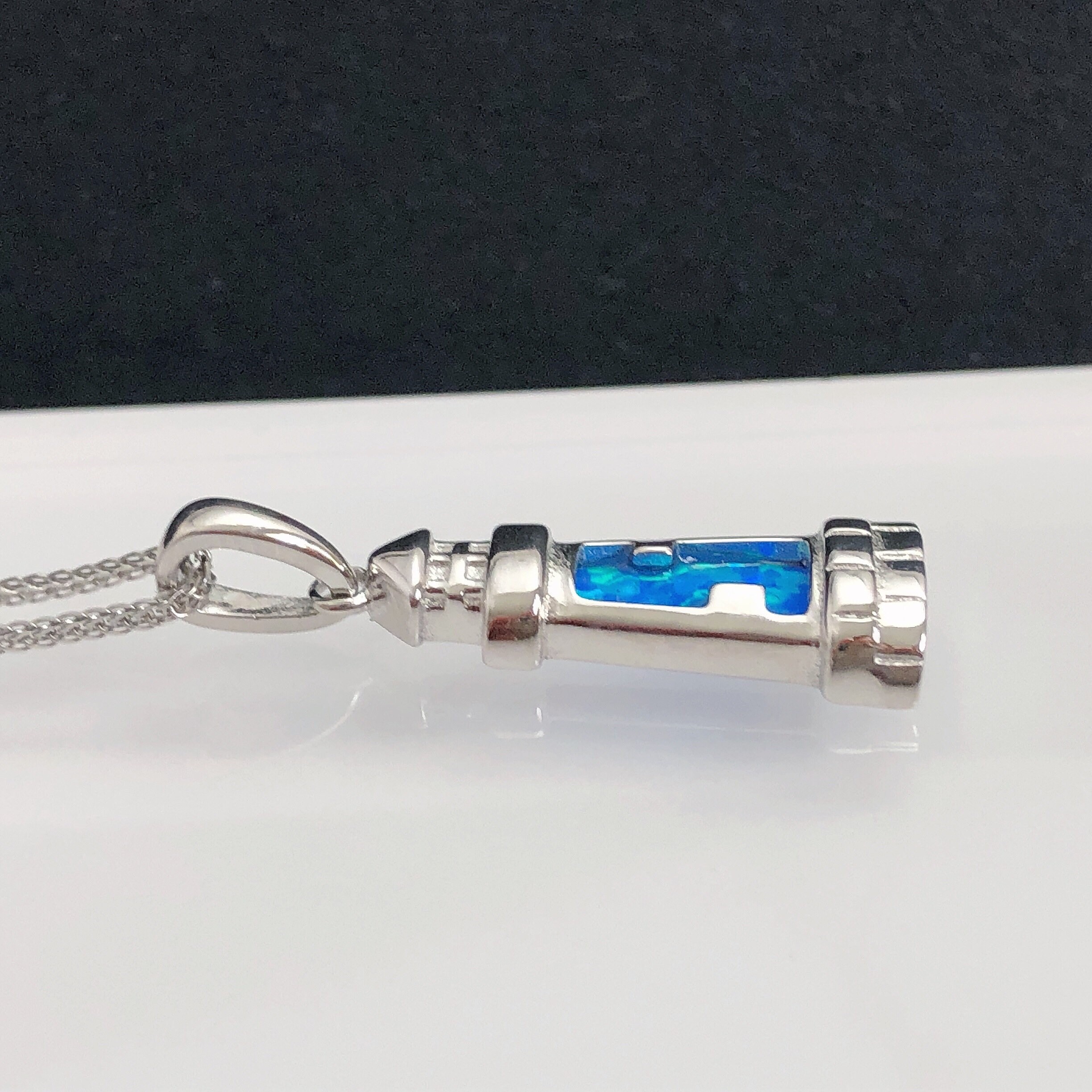 ONEFINITY Collana Faro In Argento Sterling 925 – Ciondolo Faro Con Opale, Catena 18+2 Pollici, Regalo In Scatola Portagioie - 3