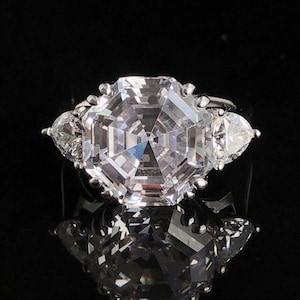 Sterlingzilveren ring met witte topaas CATHEDRAL, statementring, avondring, cocktailring partyring, statement edelsteenring