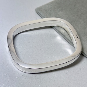 Bracelet jonc articulé en argent sterling, jonc ouvert poli, joncs joncs, jonc ouvert en argent, bracelet jonc en argent pour femme.  jonc