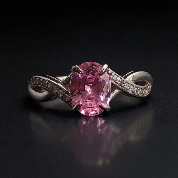 Silvia Halo Diamond Ring - Pink Topaz | Mabel Chong