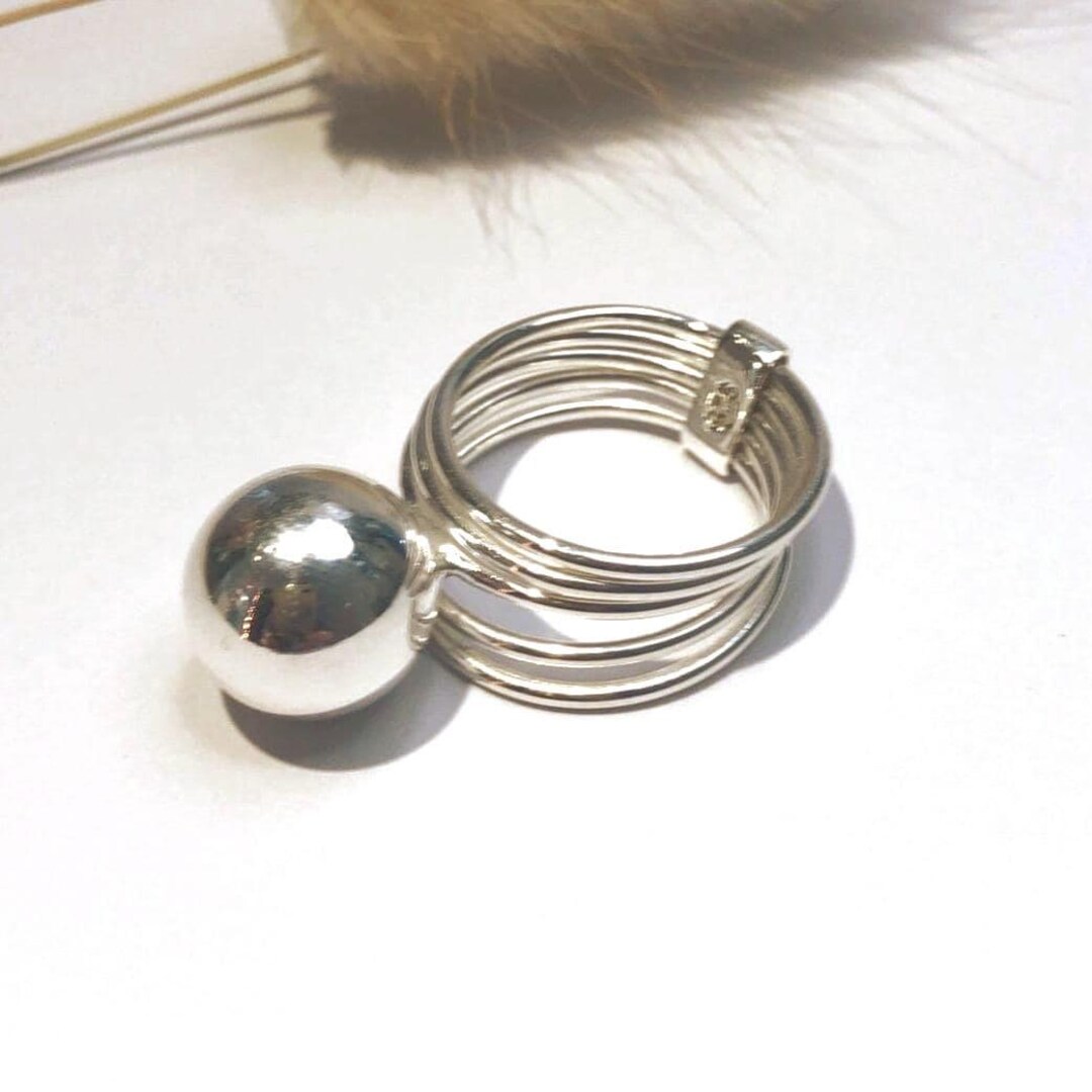 Art Deco Ring, Sterling Silver Rings, Square Silver Ring, Large ...