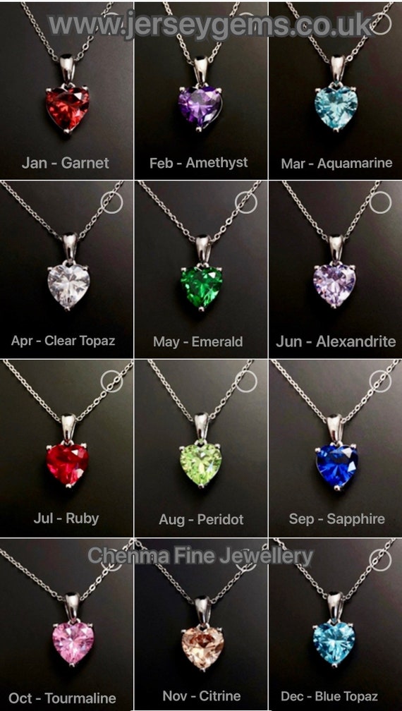 Aquamarine Necklace, Sterling Silver Love Heart Necklace