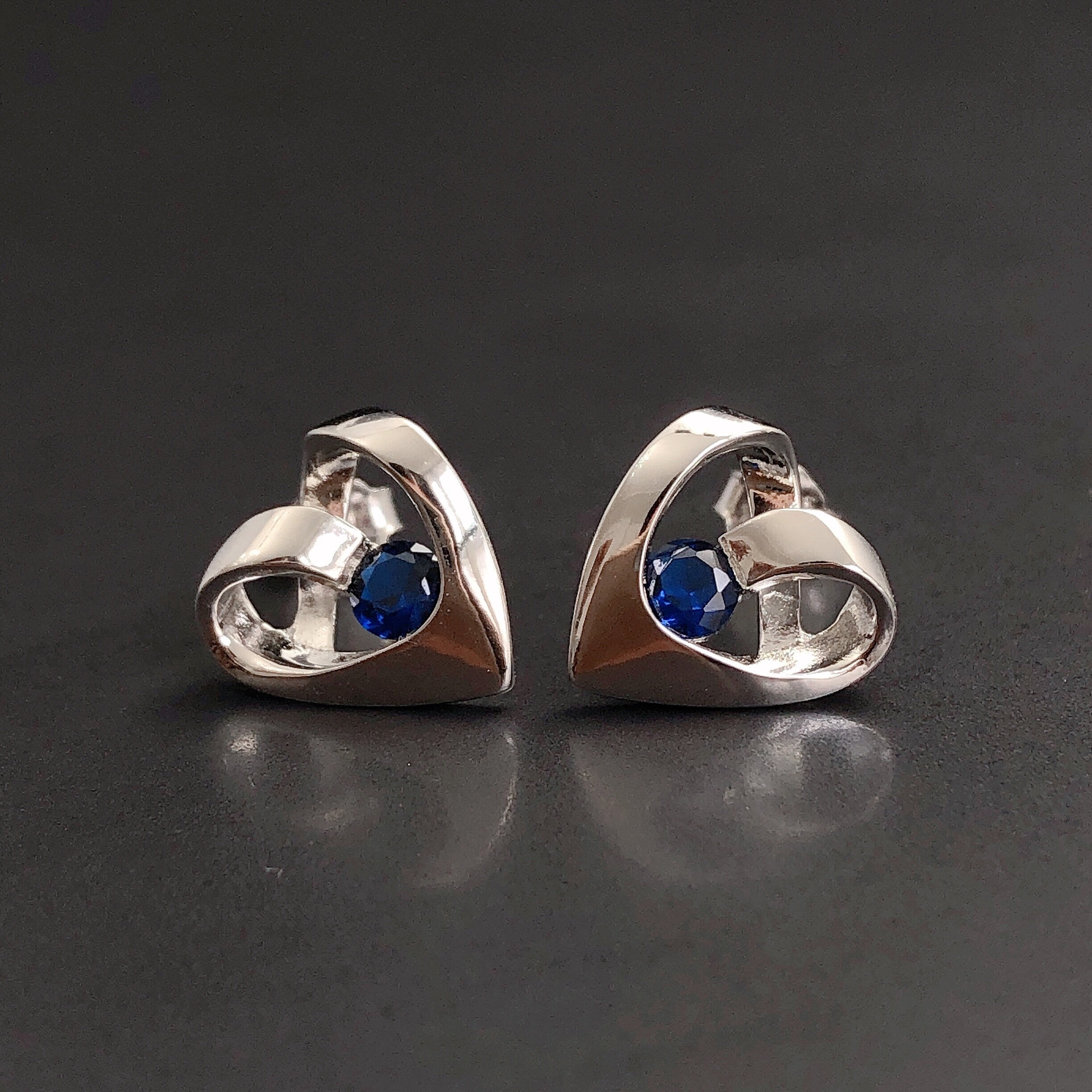 Sapphire sterling sale silver earrings