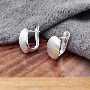 Art Deco Earrings, minimalism sterling silver earring studs, chunky silver earrings, unique designer earrings, Scandinavian Design Earrings