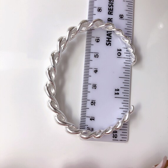 Twist Bangle, Solid Sterling Silver Bracelet Cuff Bangle, Chunky