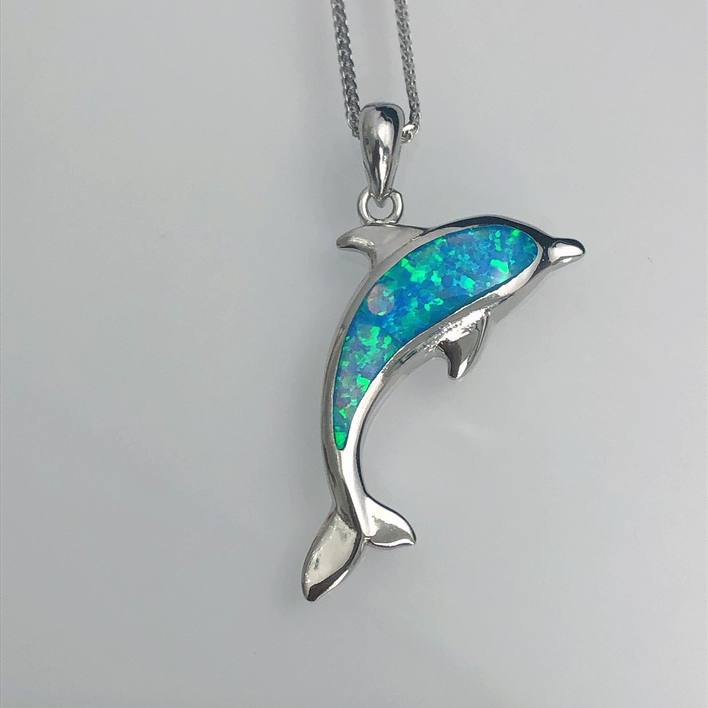 Silver dolphin necklace deals