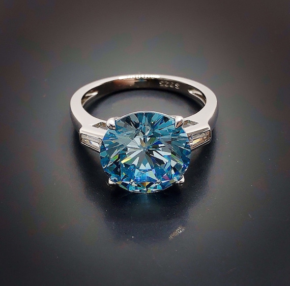 VIVID Aquamarine Statement Ring Aquamarine Ring Aquamarine Cocktail Ring 19th Wedding Anniversary March Birthstone Christmas Gift Rings Etsy