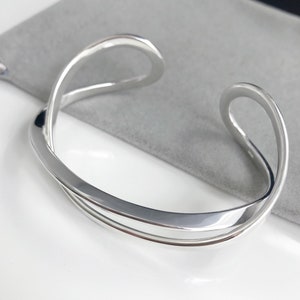 Art Deco bracelet, solid sterling silver bangle, chunky silver bracelet, unique designer bangle, Scandinavian Design Bangle