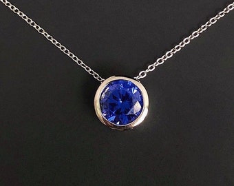 Collar de tanzanita, collar de plata esterlina, colgante de plata, collar con piedra de nacimiento de diciembre, regalo de cumpleaños de diciembre. Regalo de Navidad.