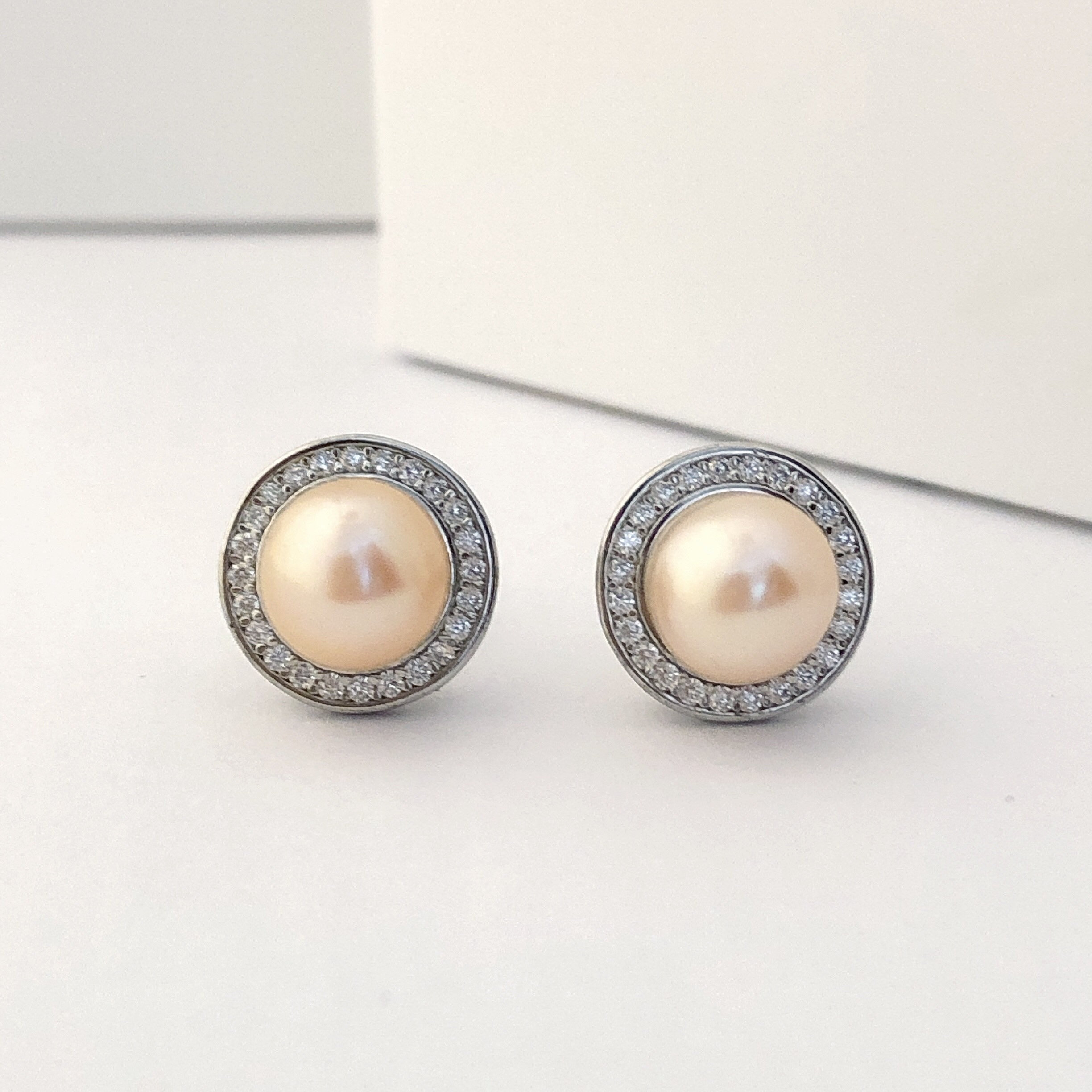 Cultured Freshwater Pearl Earrings Sterling Silver Pearl