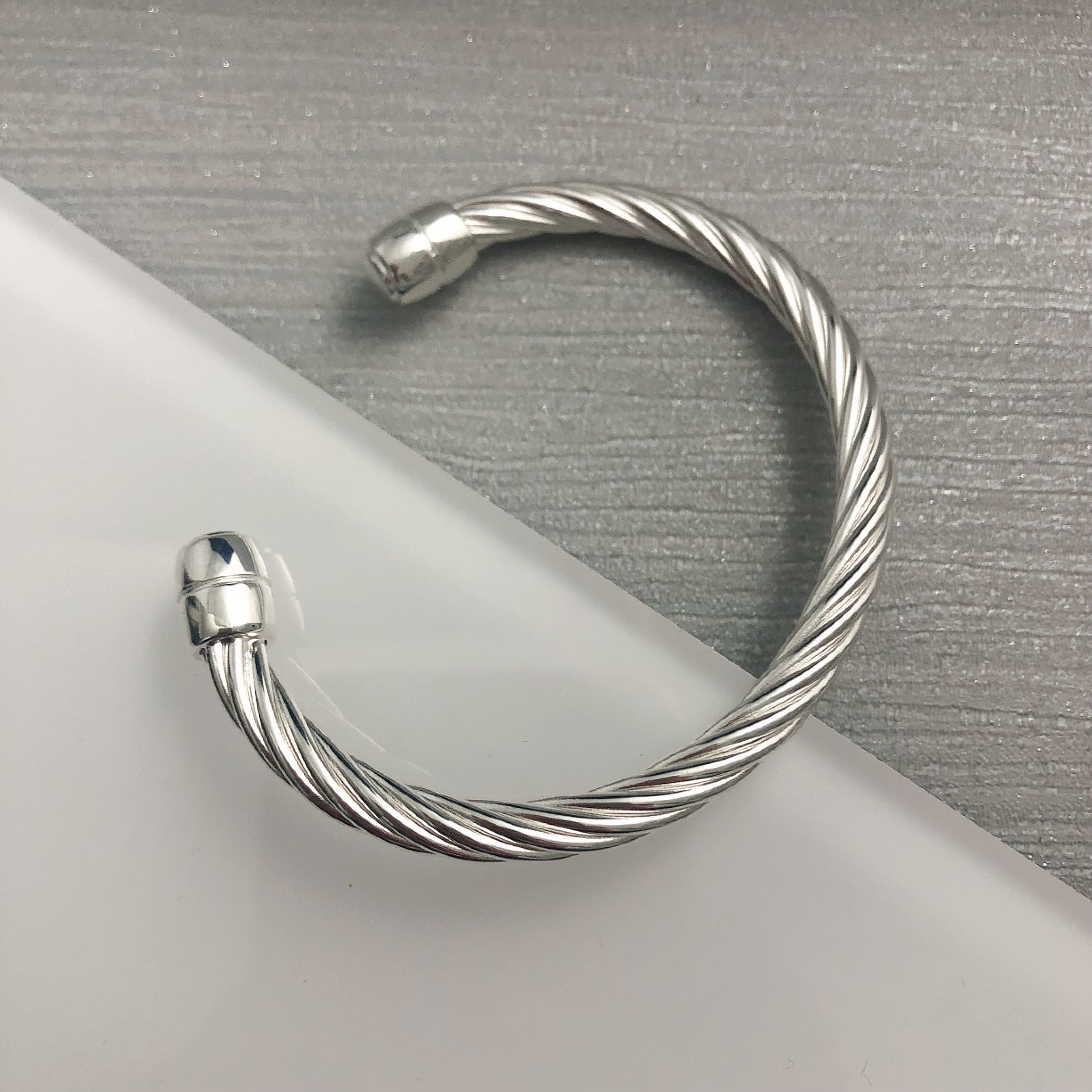 Twisted Heavy Silver Bangle, Sterling Silver Bracelet Cuff Bangle
