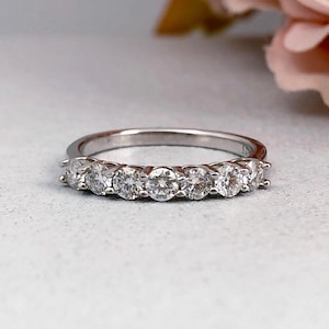 Eternity Ring, High Quality Moissanite Diamond ring, White Gold Eternity Ring, Promise Ring, Anniversary Gift for Christmas, Diamond Ring