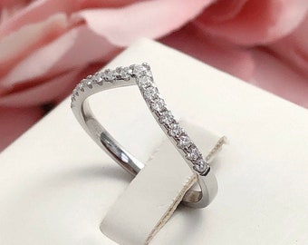 NOVA Diamond Wishbone Ring, High Quality Certified Moissanite Diamond ring, Gold Eternity Ring, Promise Ring, Anniversary Ring