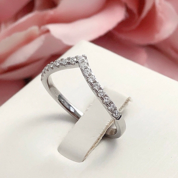 NOVA Diamond Wishbone Ring, High Quality Certified Moissanite Diamond ring, Gold Eternity Ring, Promise Ring, Anniversary Ring