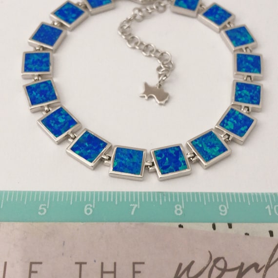 青色オパール シルバー925 ブレスレット 青色オパール シルバー925 ブレスレット