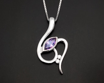 RADIANCE Amethyst necklace, Sterling Silver Pendant, Gemstone Necklace, Amethyst Pendant, February birthstone, Amethyst Jewellery