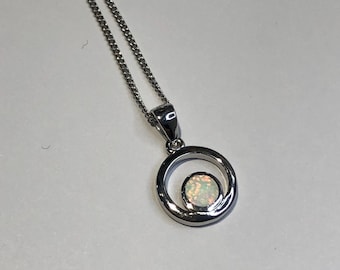 SEA BUBBLES Fire Opal Necklace, Sterling Silver Pendant, Minimalist Jewelry, Gemstone Jewellery, Birthday, Anniversary, Gift