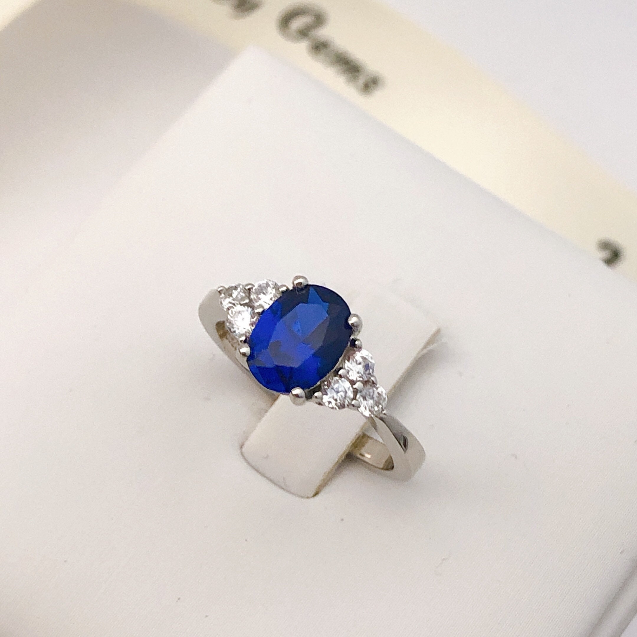 LEA Blue Sapphire Ring Sterling Silver Ring Sapphire - Etsy UK