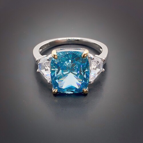 LUXY Aquamarine Statement Ring Blue Aquamarine Ring - Etsy Israel