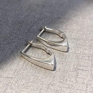 Modern Hoop Sterling Silver Earrings, statement jewellery, funky earrings, genuine silver gift, Scandinavian Designer Earrings