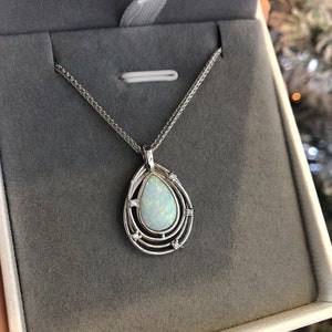 SUNSET Fire Opal necklace, Sterling Silver necklace, natural opal necklace, opal Pendant, fire Opal Jewellery, Christmas gift, birthday gift