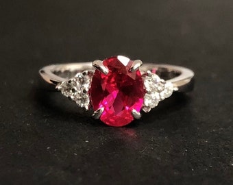 GRACE Red Ruby Sterling Silver Ring, Ruby Ring, Ruby Jewellery, Engagement Ring, Promise Ring, Wedding anniversary Ring, July birthstone