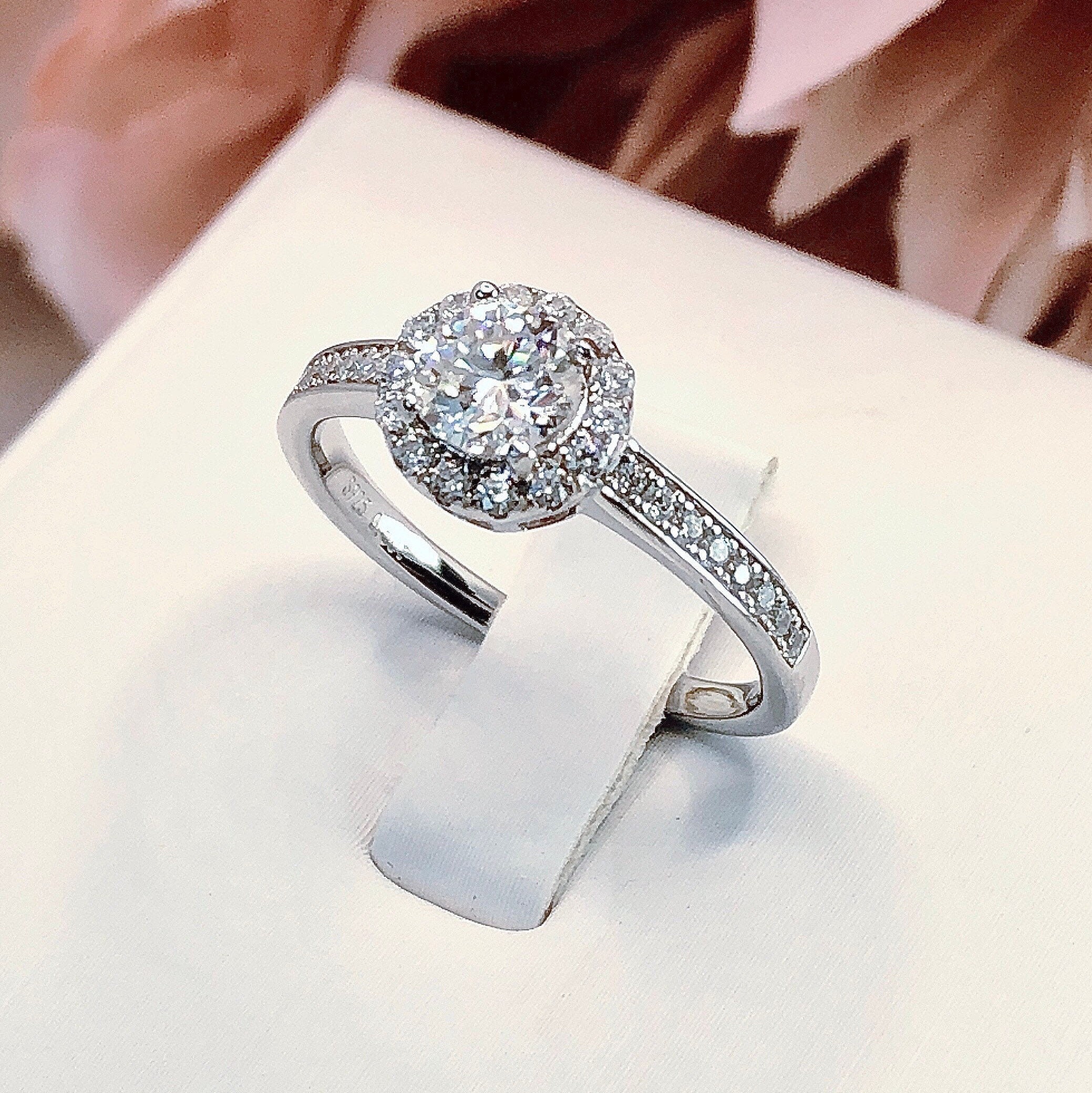 White gold engagement on sale rings under 1000