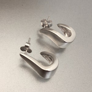 Heavy weight sterling silver Earrings, minimalism silver earring, chunky earrings, unique designer earrings, Scandinavian Design Earrings