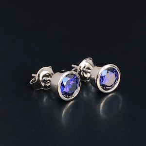 BIRTHSTONE SET Earrings, Sterling Silver Earrings, Tanzanite Earrings, Silver Earrings, December Birthstone, December Gemstone Earrings