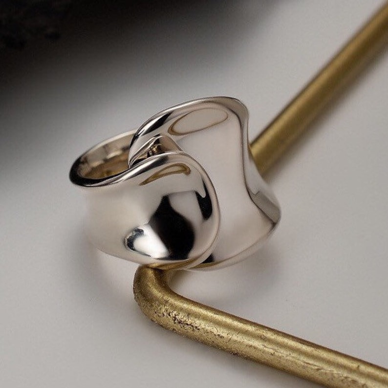 Adjustable Chunky Sterling Silver Statement Ring, Scandinavian Design ...