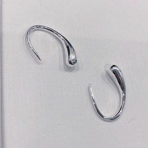 Mini Sterling Silver teardrop Earrings, minimalism silver earring studs, unique designer earrings, Scandinavian Design Earrings
