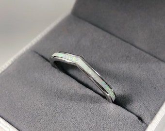 Fire Opal Wishbone Ring, Opal Silver Ring, Wedding band, Engagement Ring, Sterling Silver opal ring. Natural opal ring, genuine opal rin