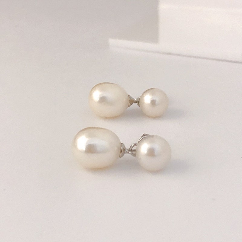 Pearl Double Post Earrings main image 1