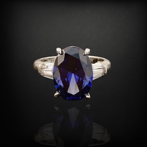 PALEIS Tanzanietring, blauwe statementring, avondcocktailring, cadeau 24e huwelijksverjaardag, geboortesteen december, kerstcadeauringen